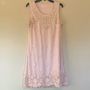 Altar’d State sleeveless dress with lace overlay L